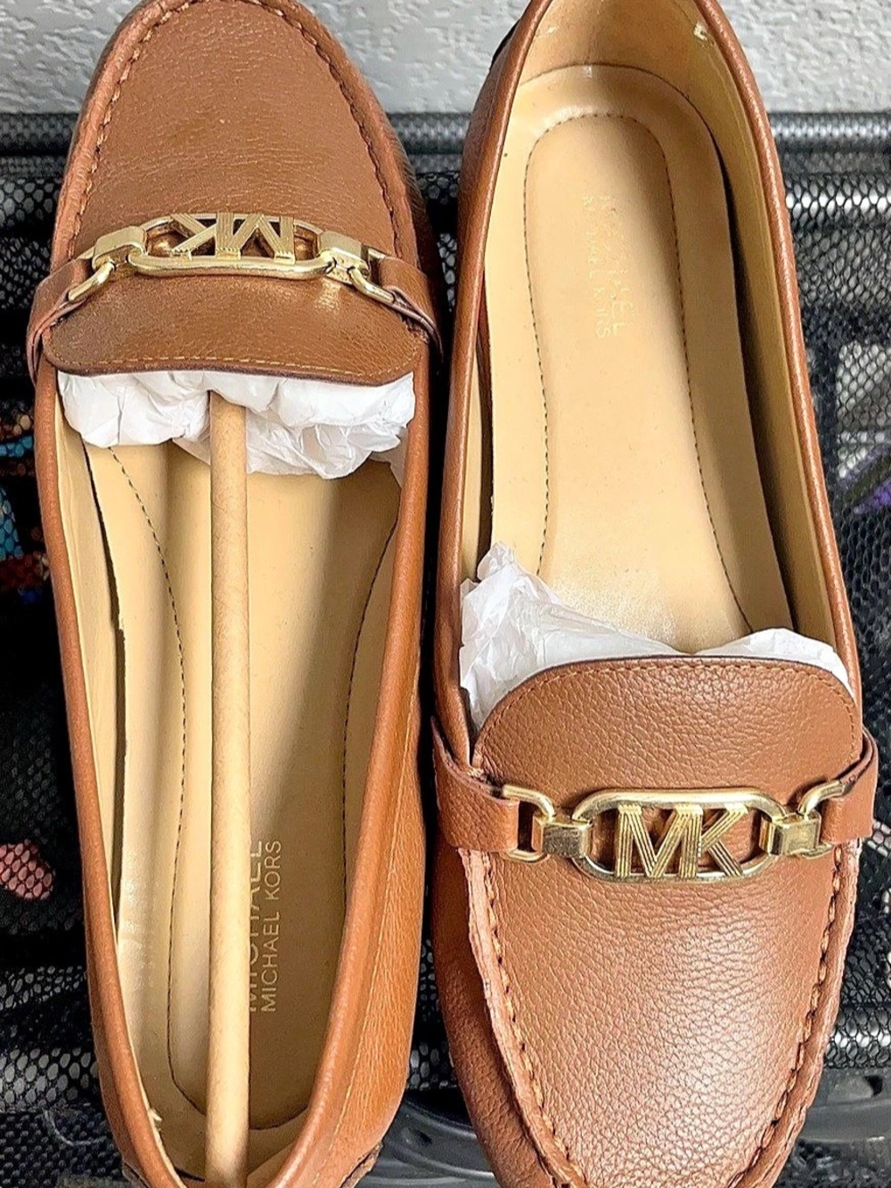 Michael Kors Women's Brown Leather-Style Moccasins